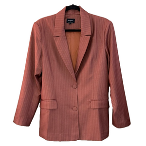 NWOT Bardot Cinnamon Brown Oversized Pinstripe Blazer Size XS